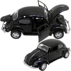 Imagem de Carrinho Miniatura Fusca Metal Preto Colecionável À Fricção - Genérico