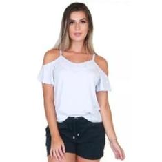 Imagem de Blusa Camisa Feminina Detalhe De Renda Alça Moda Verão 240