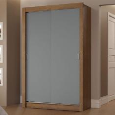 Imagem de Guarda-roupa Solteiro 2 Portas Correr 2 Gavetas Rustic/cinza
