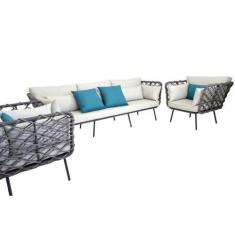 Imagem de Conjunto De Sofá Costa Rica Em Alumínio Corda Naval E Almofada Imperme