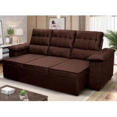 Imagem de Sofá Retrátil Reclinável 4 lugares com molas 2,30m Quantum Suede Velut