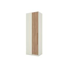 Imagem de Módulo de Quarto Casal Guarda Roupa Canto Reto c/ 1 Porta MC14 Seletto Areia/Jequitibá - Henn