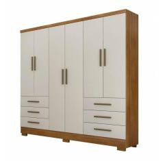 Imagem de Guarda Roupa Casal 6 Portas 6 Gavetas Encant SEM Espelho Novo Horizonte Cor Cumaru Fendy