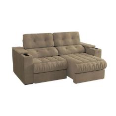 Imagem de sofá 3 lugares retrátil e reclinável premier molas bouclé  231 cm