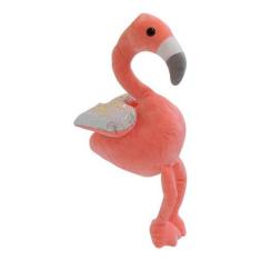 Imagem de Flamingo Rosa Asas Lantejoulas 28cm - Pelúcia - Foffy