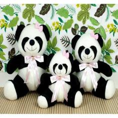 Imagem de URSO PANDA PELUCIA - 18/22/26cm, PARA DECORAÇAO E NICHO - CKD CONFECÇÕ
