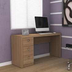Imagem de Mesa De Escritório 3 Gavetas Tecno Mobili - Amêndoa