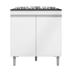 Imagem de Balcão Cooktop 5 Bocas 2 Portas Andreia Cor Branco - Ajl