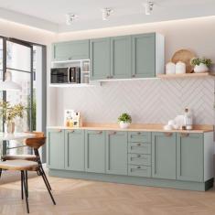 Imagem de Cozinha Modulada 6 Peças Com Tampo 3 Aéreos 3 Balcões Arizona Cabecasa