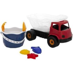 Imagem de Caminhão De Brinquedo Dino Praia Cardoso Toys - Com Acessórios