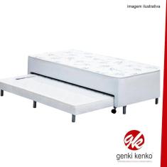 Imagem de Cama Box Conjugada Espuma Dupla Solteiro Com Auxiliar Corino