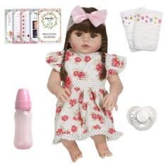 Imagem de Boneca Reborn Cabelo Longo + 13 Acessórios - Cegonha Reborn Dolls
