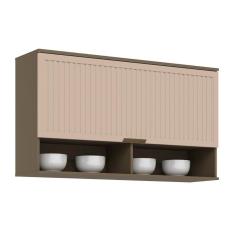 Imagem de Armário Aéreo p/ Cozinha Connect C/1 Porta Basculante Ripada 120cm Duna/cristal - Henn