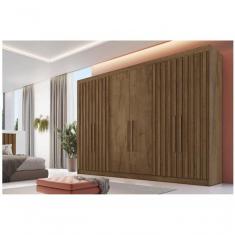 Imagem de Guarda-roupa Casal 6 Portas 6 Gavetas Móveis Europa Ripado Potente Brauna