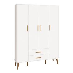 Imagem de Guarda-Roupa Isis 4 Portas e 2 Gavetas – Branco Fosco
