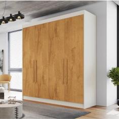 Imagem de Guarda Roupa Casal 4 Portas 3 Gavetas Peroba Off White Nantes Móveis Europa