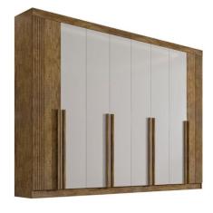 Imagem de Guarda Roupa 8 Portas e 8 Gavetas Ripado Mdf Ypê e Off white