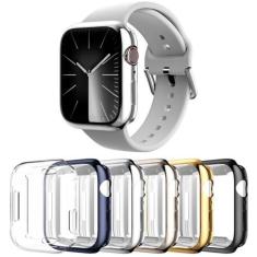 Imagem de Rc-Z Capa para Apple Watch séries 9/8/7 de 41 mm, [pacote com 6] protetor de tela de TPU macio ultrafino, acessórios de substituição para iPhone Watch séries 9/8/7 de 41 mm