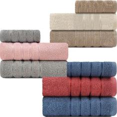 Imagem de Jogo De Toalhas 3 peças Banho + Rosto 100% algodão Barra Aveludada Monari Appel - Emcompre