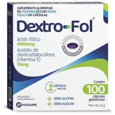 Imagem de Dextro-fol Ácido Fólico e Vitamina E- 100 Cáps. - Massime