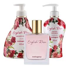 Imagem de KIT Fragrância English Rose + Hidratante + Sabonete Líquido Mahogany 400ml