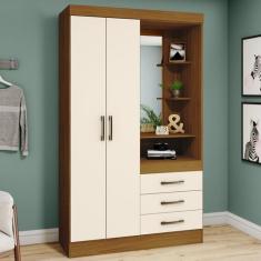Imagem de Guarda-Roupa Solteiro Peter 2 Portas 3 Gavetas Nature/Off White - Bci