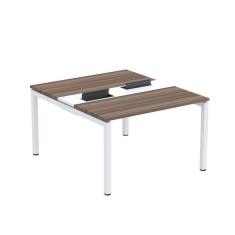 Imagem de Mesa Plataforma Dupla com Pé de Aço para Coworking 110X140/2P PDC11/14/2P Walnut/Branco