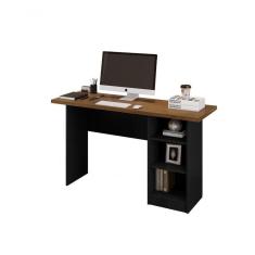 Imagem de Mesa Escrivaninha Home Office Com Prateleira Preto E Canela