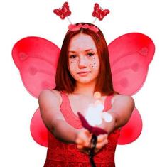 Imagem de Fantasia Fada Glitter Infantil Linda Fadinha Festas Asinha Sainha Arqu