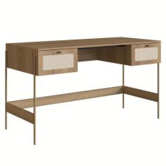 Imagem de Mesa Escrivaninha Home Office Pé Metal Arlo A10 Hanover-dourado - Mpoz