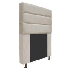 Imagem de Cabeceira Estofada Turim 90cm Solteiro Suede Bege Adj Decor