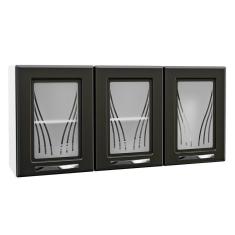 Imagem de Armário De Cozinha Aéreo Triplo Telasul Star New Branco/pto