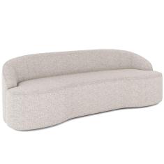 Imagem de Sofá 3 Lugares Curvo Sala de Estar Living Lótus D02 Linho Cru 210 cm D-461 - Lyam Decor