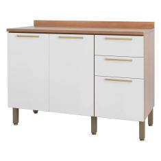 Imagem de Balcão 120cm Sálvia 2 Portas 3 Gavetas com Tampo 908103 Telasul