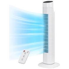 Imagem de Ventilador de Torre Uthfy com 3 Velocidades, Controle Remoto e Silencioso, 110V, Branco