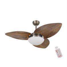 Imagem de Ventilador de Teto Kovalski Bronze 3 Pás Rádica Imbuia 220V com Contro