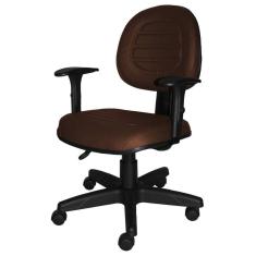 Imagem de Cadeira Giratória Gomada com Back System Braço Regulável Executiva Metal Wood Design Marrom