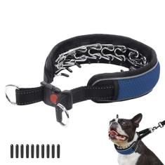Imagem de Coleira Martingale para cães, coleira antipuxão com fivela para cães grandes e médios, coleira refletiva antipuxão, ajustável, resistente de nylon, coleira deslizante para treinamento, caminhada, 5 cm