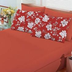 Imagem de Jogo De Cama Buettner Solteiro Malha Moema 2 Peças Vermelho