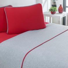 Imagem de Jogo De Cama Malha Lençol 100% Algodão Urbano 4 Peças King Vermelho-mescla