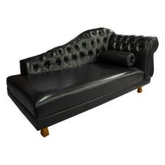 Imagem de Sofá Chesterfield Elisabeth Divã 1,43m- Corano preto/ decoração, sala,