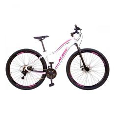 Imagem de Bicicleta Feminina Aro 29 Ksw Mwza Alumínio 27v Freio A Disco Mecânico - Branco-pink-violeta Tam.15