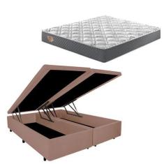 Imagem de Cama Box Baú King + Colchão Molas Ensacadas Ecoflex - Cama inHouse