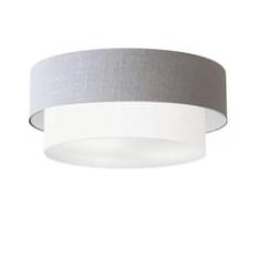 Imagem de Plafon Duplo Cilíndrico 55x50cm Bivolt Rústico Cinza Branco