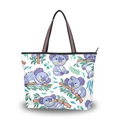 Imagem de ColourLife Bolsa de ombro com alça superior Koalas na floresta de eucalipto, bolsa de ombro para mulheres e meninas, Multicolorido., Medium