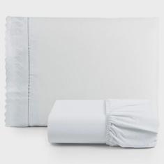 Imagem de Jogo De Lençol Suave Lese Percal 180 Fios Solteiro 2 Peças Barato - Branco