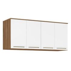 Imagem de Guarda Roupa Modulado Ponte Casal Irlanda 4 Portas Amêndola/Branco - D
