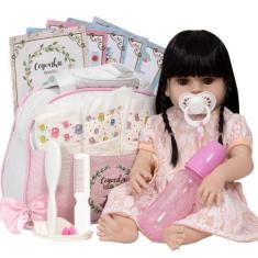 Imagem de Boneca Reborn Adora Baby Alive Morena Bolsa Vários Itens - Cegonha Reb