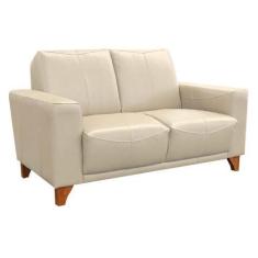 Imagem de Sofá 2 Lugares Sala De Estar Recepção 145cm Russia Couro Bege Claro G4
