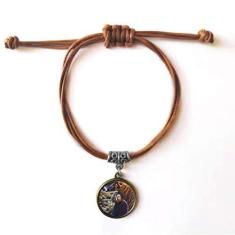 Imagem de DIYthinker Bracelete Ocean Anêmona Peixe Coral Ciência Natureza Pulseira Couro Corda Pulseira Marrom Joia Presente